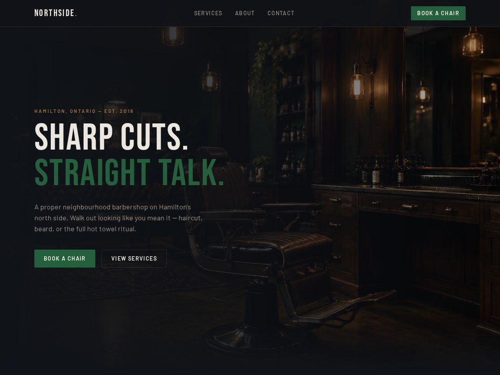 Homepage of the Hamilton Cut demo site